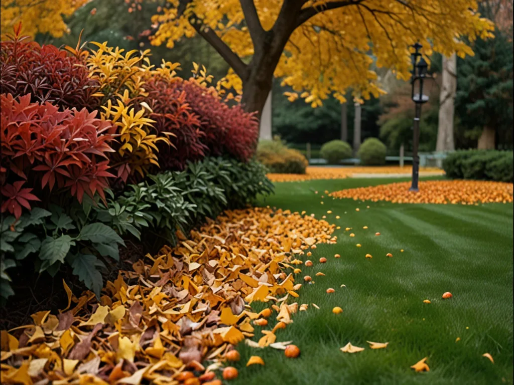 Höstträdgård med höstfärger