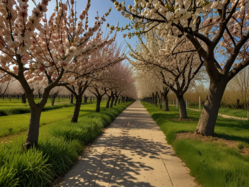 Fruktträd i blom under våren